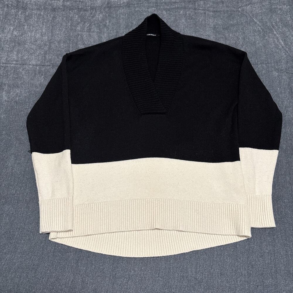 Marimekko V Neck Sweater Women’s Size Medium Color Block 100% Wool